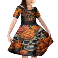 Day of Dead Festival Family Matching Mermaid Dress and Hawaiian Shirt Sugar Skull Party Family - Wonder Print Shop