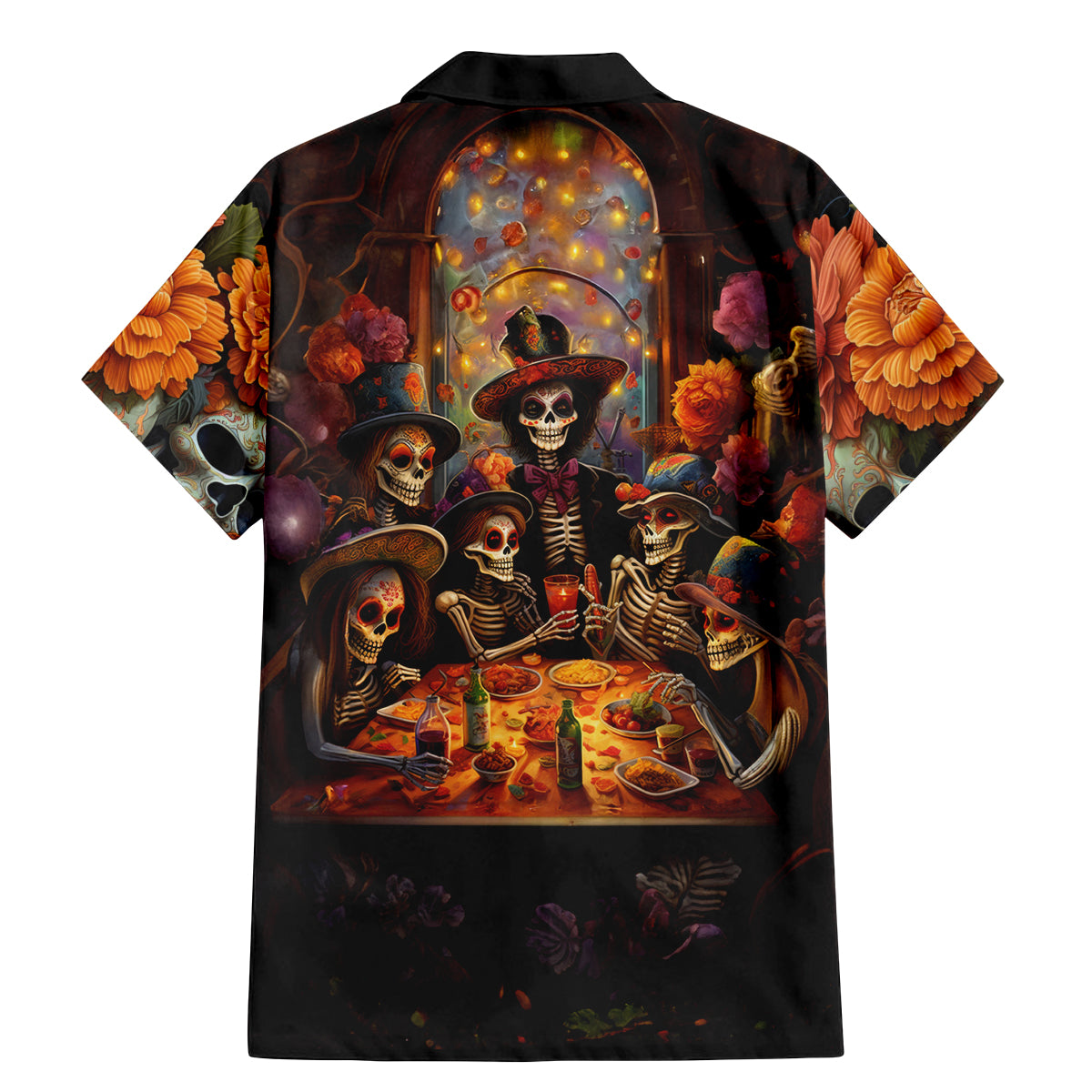 Day of Dead Festival Family Matching Mermaid Dress and Hawaiian Shirt Sugar Skull Party Family - Wonder Print Shop