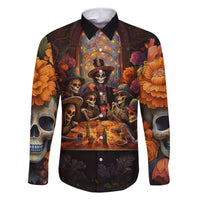 Day of Dead Festival Family Matching Off Shoulder Maxi Dress and Hawaiian Shirt Sugar Skull Party Family - Wonder Print Shop