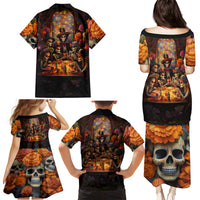 Day of Dead Festival Family Matching Puletasi Dress and Hawaiian Shirt Sugar Skull Party Family - Wonder Print Shop