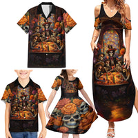 Day of Dead Festival Family Matching Summer Maxi Dress and Hawaiian Shirt Sugar Skull Party Family - Wonder Print Shop