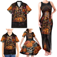 Day of Dead Festival Family Matching Tank Maxi Dress and Hawaiian Shirt Sugar Skull Party Family - Wonder Print Shop