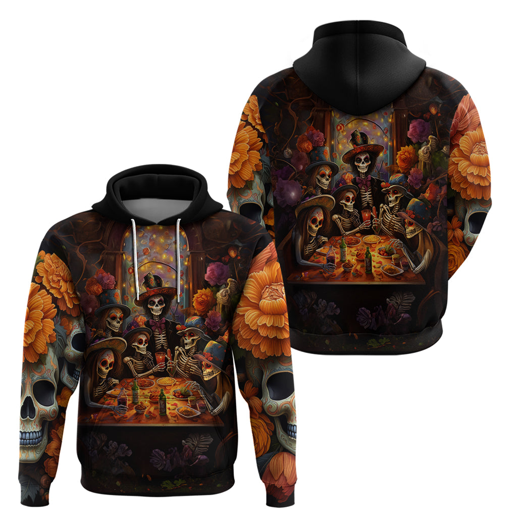 Day of Dead Festival Hoodie Sugar Skull Party Family - Wonder Print Shop