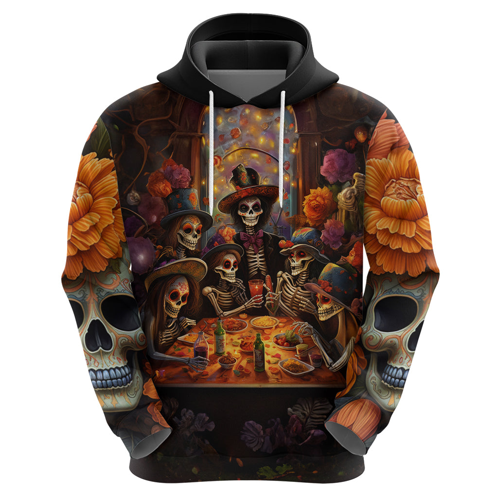 Day of Dead Festival Hoodie Sugar Skull Party Family - Wonder Print Shop