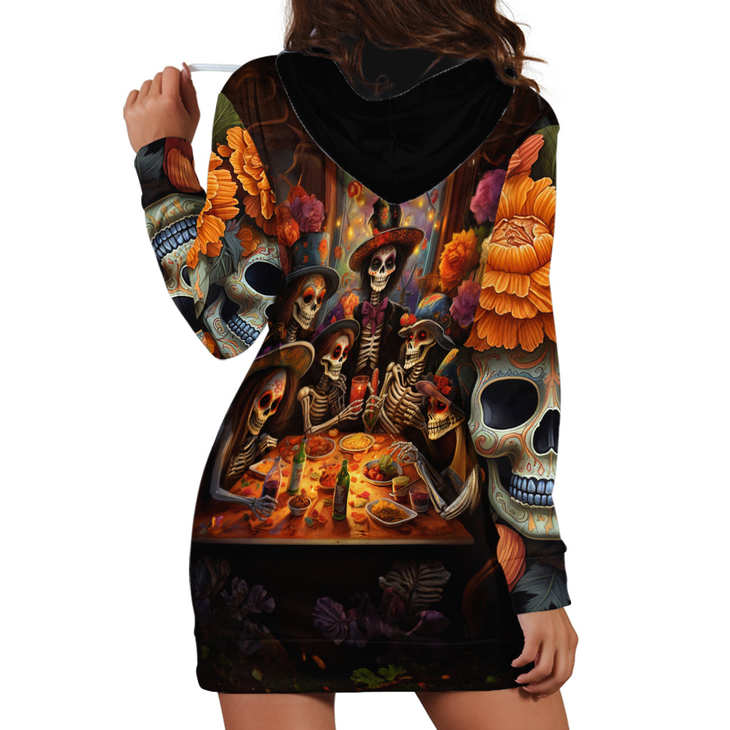 Day of Dead Festival Hoodie Dress Sugar Skull Party Family - Wonder Print Shop
