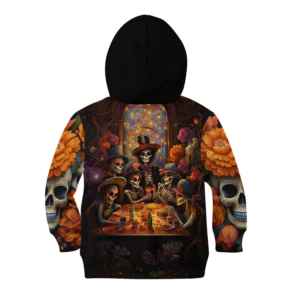 Day of Dead Festival Kid Hoodie Sugar Skull Party Family - Wonder Print Shop