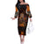 Day of Dead Festival Off The Shoulder Long Sleeve Dress Sugar Skull Party Family - Wonder Print Shop