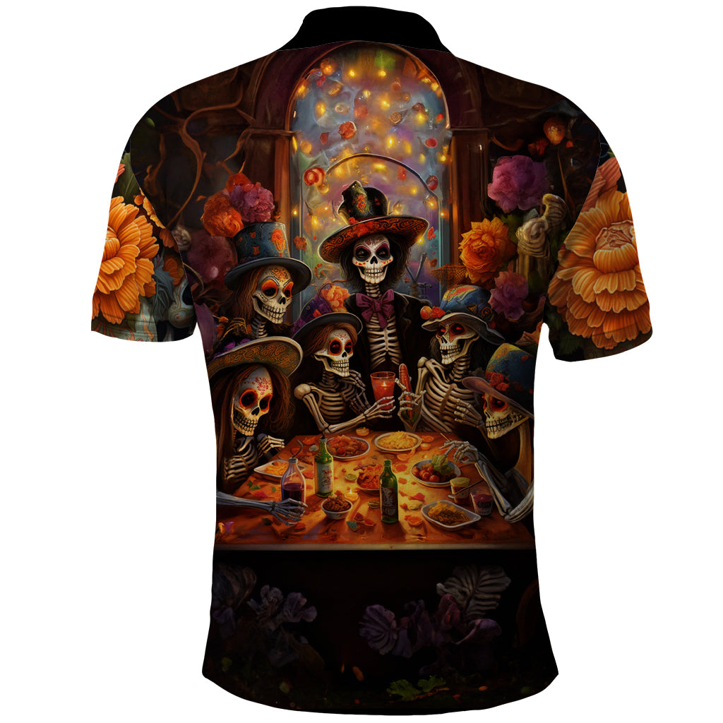 Day of Dead Festival Polo Shirt Sugar Skull Party Family - Wonder Print Shop