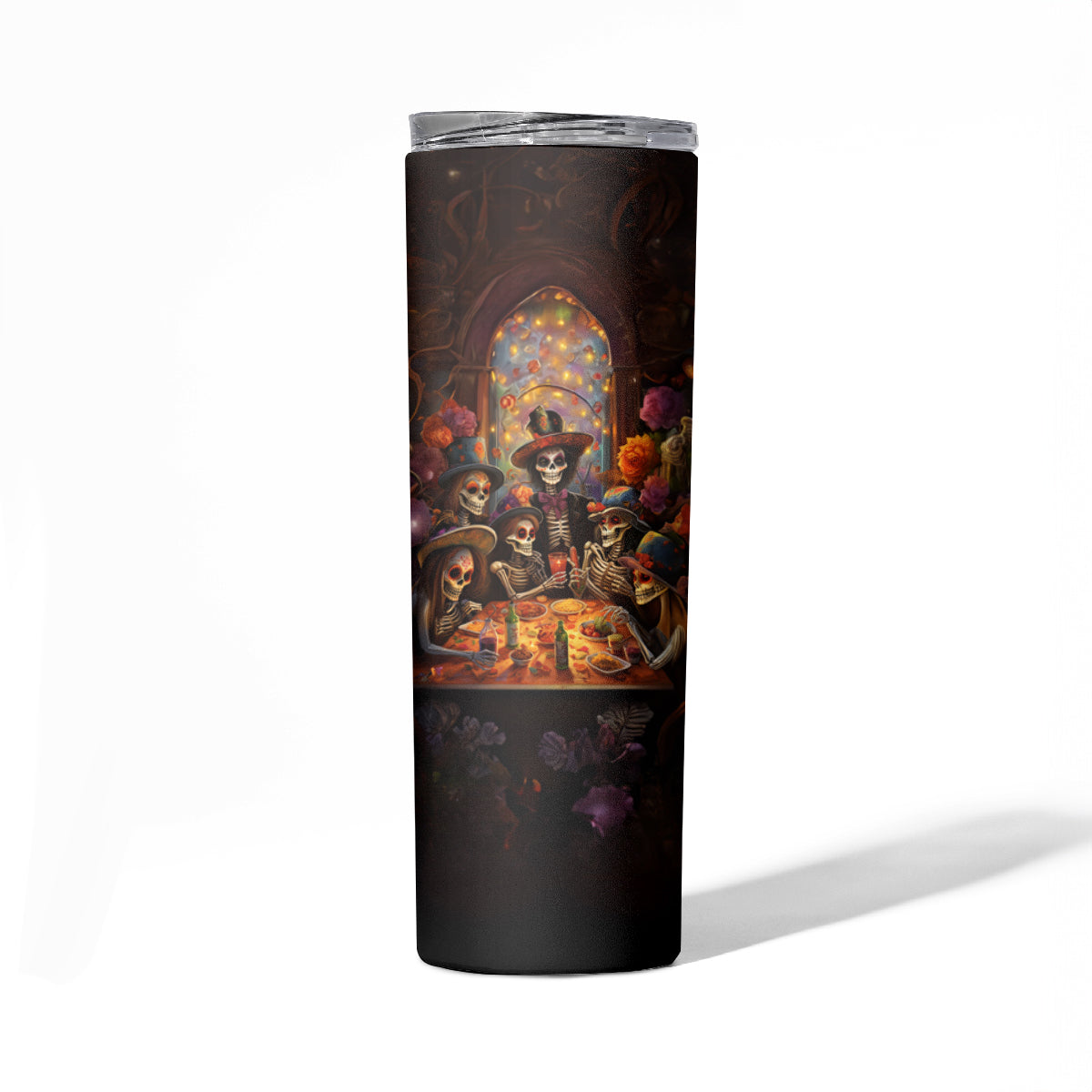 Day of Dead Festival Skinny Tumbler Sugar Skull Party Family - Wonder Print Shop