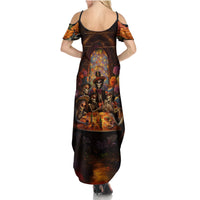 Day of Dead Festival Summer Maxi Dress Sugar Skull Party Family - Wonder Print Shop