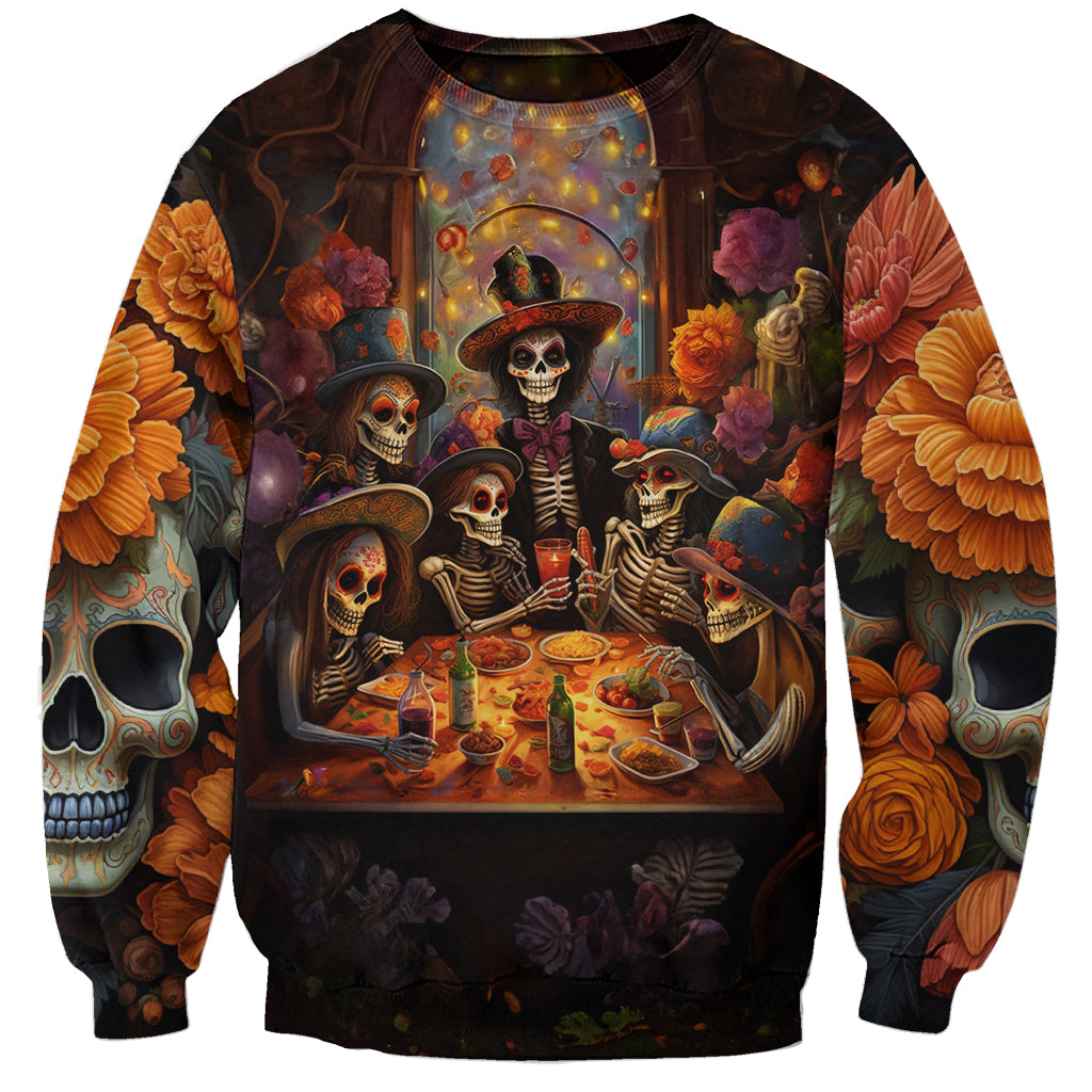 Day of Dead Festival Sweatshirt Sugar Skull Party Family - Wonder Print Shop