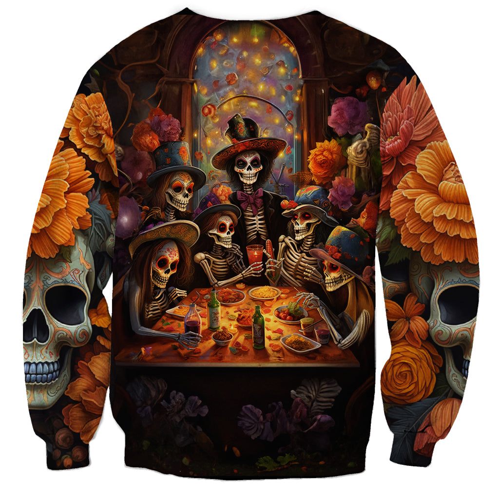 Day of Dead Festival Sweatshirt Sugar Skull Party Family - Wonder Print Shop