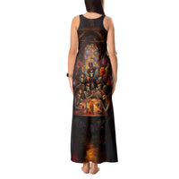 Day of Dead Festival Tank Maxi Dress Sugar Skull Party Family - Wonder Print Shop