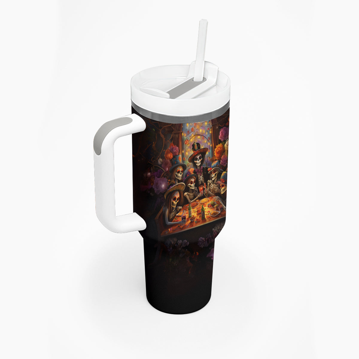 Day of Dead Festival Tumbler With Handle Sugar Skull Party Family - Wonder Print Shop