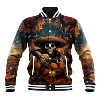 Day of Dead Skull Baseball Jacket Sugar Skull Musican - Wonder Print Shop