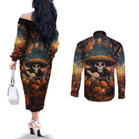 day-of-dead-skull-couples-matching-off-the-shoulder-long-sleeve-dress-and-long-sleeve-button-shirt-sugar-skull-musican