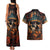 Day of Dead Skull Couples Matching Tank Maxi Dress and Hawaiian Shirt Sugar Skull Musican - Wonder Print Shop