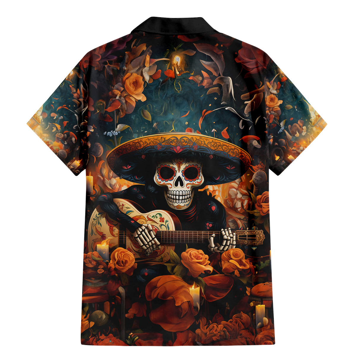 Day of Dead Skull Family Matching Mermaid Dress and Hawaiian Shirt Sugar Skull Musican - Wonder Print Shop