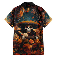 Day of Dead Skull Family Matching Off Shoulder Maxi Dress and Hawaiian Shirt Sugar Skull Musican - Wonder Print Shop