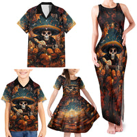 Day of Dead Skull Family Matching Tank Maxi Dress and Hawaiian Shirt Sugar Skull Musican - Wonder Print Shop