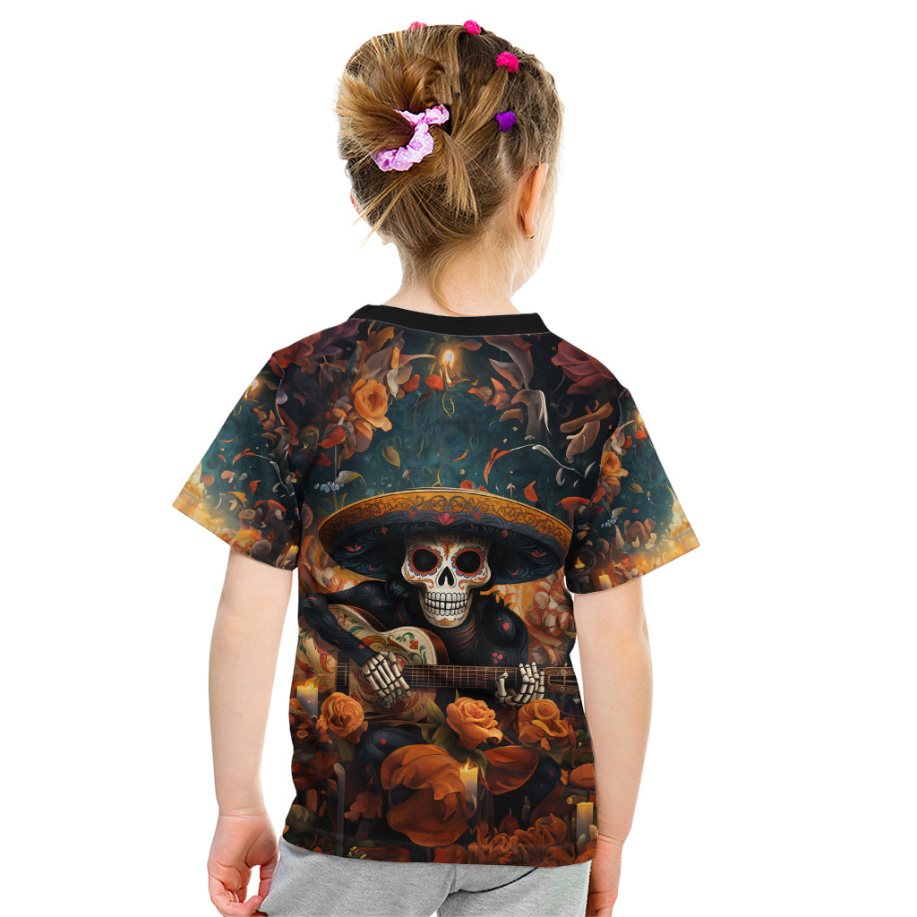 Day of Dead Skull Kid T Shirt Sugar Skull Musican - Wonder Print Shop