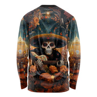 Day of Dead Skull Long Sleeve Shirt Sugar Skull Musican - Wonder Print Shop