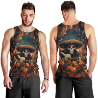 Day of Dead Skull Men Tank Top Sugar Skull Musican - Wonder Print Shop