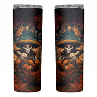 Day of Dead Skull Skinny Tumbler Sugar Skull Musican - Wonder Print Shop