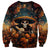Day of Dead Skull Sweatshirt Sugar Skull Musican - Wonder Print Shop