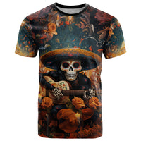 Day of Dead Skull T Shirt Sugar Skull Musican - Wonder Print Shop