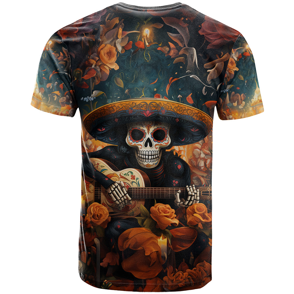 Day of Dead Skull T Shirt Sugar Skull Musican - Wonder Print Shop
