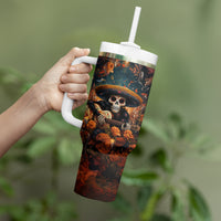 Day of Dead Skull Tumbler With Handle Sugar Skull Musican - Wonder Print Shop