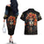 Day of Dead Lady Couples Matching Off The Shoulder Long Sleeve Dress and Hawaiian Shirt Sugar Skull Rose Lady - Wonder Print Shop