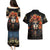 Day of Dead Lady Couples Matching Puletasi Dress and Hawaiian Shirt Sugar Skull Rose Lady - Wonder Print Shop
