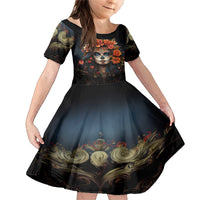 Day of Dead Lady Family Matching Mermaid Dress and Hawaiian Shirt Sugar Skull Rose Lady - Wonder Print Shop