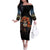 Day of Dead Lady Family Matching Off Shoulder Long Sleeve Dress and Hawaiian Shirt Sugar Skull Rose Lady - Wonder Print Shop
