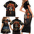 Day of Dead Lady Family Matching Short Sleeve Bodycon Dress and Hawaiian Shirt Sugar Skull Rose Lady - Wonder Print Shop