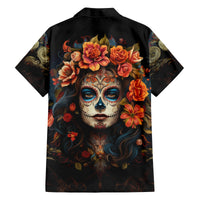 Day of Dead Lady Family Matching Summer Maxi Dress and Hawaiian Shirt Sugar Skull Rose Lady - Wonder Print Shop