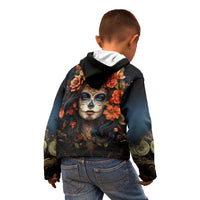 Day of Dead Lady Kid Hoodie Sugar Skull Rose Lady - Wonder Print Shop