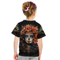 Day of Dead Lady Kid T Shirt Sugar Skull Rose Lady - Wonder Print Shop