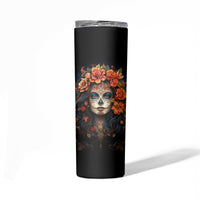 Day of Dead Lady Skinny Tumbler Sugar Skull Rose Lady - Wonder Print Shop