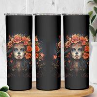 Day of Dead Lady Skinny Tumbler Sugar Skull Rose Lady - Wonder Print Shop
