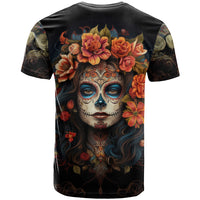 Day of Dead Lady T Shirt Sugar Skull Rose Lady - Wonder Print Shop