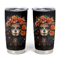 Day of Dead Lady Tumbler Cup Sugar Skull Rose Lady - Wonder Print Shop