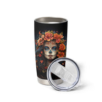 Day of Dead Lady Tumbler Cup Sugar Skull Rose Lady - Wonder Print Shop
