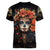 Day of Dead Lady Women V Neck T Shirt Sugar Skull Rose Lady - Wonder Print Shop