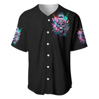 Rose Skull Baseball Jersey Fuck Off Problem Solved - Wonder Print Shop