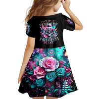 Rose Skull Family Matching Off Shoulder Long Sleeve Dress and Hawaiian Shirt Fuck Off Problem Solved - Wonder Print Shop