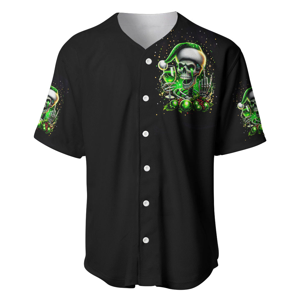 Christmas Skull Baseball Jersey Drink Up Bitches - Wonder Print Shop