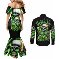 christmas-skull-couples-matching-mermaid-dress-and-long-sleeve-button-shirt-drink-up-bitches